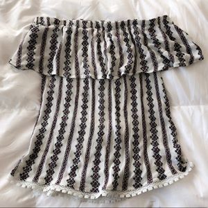 Off-shoulder white top with details